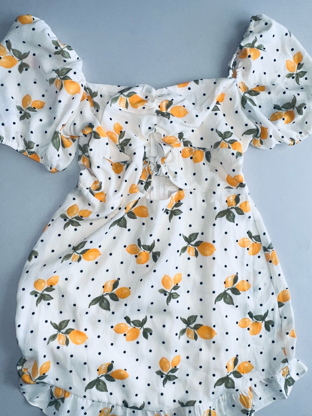 City Studio White Mini Dress with Yellow Lemon Print NWT Size 9 - Picture 5 of 9